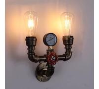 Tissting Interrupteur Rotatif, Interrupteur de Lumière Steampunk Vintage en Fer avec Fil G1/2in, Installation Facile pour Décoration de Bar, Salon, Chambre