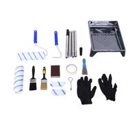 Tissting Kit de Rouleaux à Peinture avec Perche, Outils Peinture Rouleaux Cages Brosses Grattoir Grand Bac 4 Pièces pour Mur Plafond Sol Maison