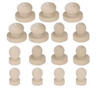 Tissting Lot de 15 Poignées de Tampon en Bois 2.5cm/1.0 pouce 3.8cm/1.5 pouce 5.1cm/2.0 pouce - Poignées de Tampon en Bois pour Artisanat Bricolage Scrapbooking et Plus