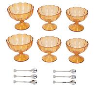 Tissting Lot de 2 coupes à crème glacée en acier inoxydable transparent pour desserts, sundae, salade, cocktails, condiments (jaune, grand, moyen et petit)