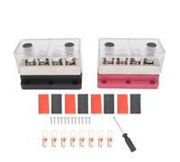 Tissting M10 4 Way Power Distribution Block 600A Electric Busbar for DC Systems,Power Distribution Block for Automobiles Vehicles RVs Marine Vessels and Yachts