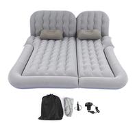 Tissting Matelas Gonflable Voiture, Lit d'Appoint Confortable avec Pompe Intégrée, Dimensions 174 x 126 cm, Revêtement Velouté PVC pour Couchage en Camping ou Road Trip (Grise)