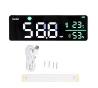 Tissting Mesureur de Niveau Sonore Mural avec Écran LED 28 cm, Hygromètre, Thermomètre, Alarme Automatique, Mesure 30-130 dB, Batterie Li-ion 2000mAh pour Salles de Classe, Bureau,