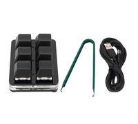 Tissting Mini Clavier de Jeu Mécanique a 6 Touches, Interrupteur Rouge Programmable, Petit Clavier Mécanique Filaire USB RVB pour Jeux Vidéo, Travail de Bureau OSU (Black)