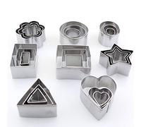 Tissting Mini Emporte-pièces En Acier Inoxydable 24 Formes Pour Biscuits Et Gâteaux - Ensemble De 24 Moules 8 Formes Faciles À Nettoyer Pour Pâtisserie Et Cuisson En Cm/Inches