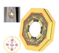 Tissting Miroir Bagua Feng Shui, Élégant Miroir de Protection en Bois avec Crochet pour Porte, Harmonise Les Énergies pour Le Bureau et la Maison, Décoration Traditionnelle Chinoise