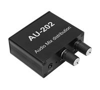 Tissting Mixeur Audio Stéréo Distributeur 2 Entrées 2 Sorties, Convertisseur Boîte Commutateur pour Amplification Contrôle, NJM4580 NJM4556A, ABS Alliage Aluminium DC 5-19V pour SY