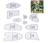 Tissting Modèles d'ours en Acrylique, Ensemble Réutilisable de 10 Pièces pour Couture de Poupées et Décoration, Kit de Quilting pour Création de Peluches et Projets DIY, 12 Pouces