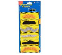 Tissting Moustaches Autocollantes Costume Déguisement, 6 Pièces Fausses Moustaches Réutilisables pour Fête Halloween Noël Spectacle École Accessoires Amusants Adultes Enfants