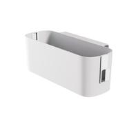 Tissting Organisateur de Chevet en Plastique Blanc, Panier Suspendu 13x4,4x4,7 Pouces, Conteneur de Rangement Suspendu avec 2 Crochets, Support d'angle pour Dortoir de Collage, Lit de Bébé(Blanc)