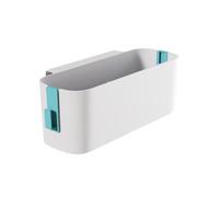 Tissting Organisateur de Chevet en Plastique Blanc, Panier Suspendu 13x4,4x4,7 Pouces, Conteneur de Rangement Suspendu avec 2 Crochets, Support d'angle pour Dortoir de Collage, Lit de Bébé(Vert)