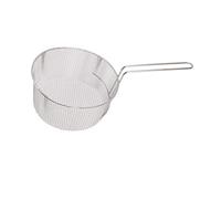 Tissting Panier à Friture Acier Inoxydable Long Manche Réutilisable, Filet de Cuisson Résistant pour Poissons Nuggets de Poulet Frites Légumes, Accessoire de Cuisine (Poignée sans caoutchouc)