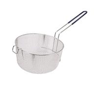 Tissting Panier à Friture Acier Inoxydable Long Manche Réutilisable, Filet de Cuisson Résistant pour Poissons Nuggets de Poulet Frites Légumes, Accessoire de Cuisine (Poignée en caoutchouc)