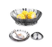 Tissting Panier à Vapeur, Cuiseur à Vapeur Pliable en Acier Inoxydable avec Crochet Réglable pour Casseroles et Autocuiseurs Extra-Large pour Cuisine Saine et Facile