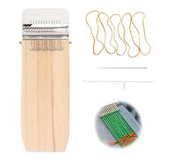 Tissting Petit Kit de Métier à Tisser, Speedweve Type Mini Machine à Tisser avec 12 Crochets, Bandes de Caoutchouc, Manuelle Outil de Tissage Bricolage pour Réparer Rapidement Jeans Chaussettes
