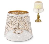 Tissting Petits Abat-jour de Forme Tonneau en Fer E27 E26 Métal Ajouré Motif Floral Abat-jour pour Lampe de Table, 13 x 19 x 15 cm Abat Jour Décoratif de Style Nordique pour Salon, Chambre à Coucher