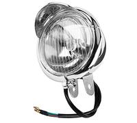 Tissting Phare de Moto Universel, Rétro Phare Antibrouillard LED Rond avec Halo Blanc, 12V, ABS, Accessoires de Rechange pour Moto, Phare Avant Universel, Réfection des Feux de Croisement