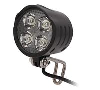 Tissting Phare LED Ebike, Lampe Avant De Vélo électrique Klaxon Intégré 4 Lumières pour la Conduite De Nuit Phare De Klaxon De Vélo étanche pour Moto, Vélo électrique, Scooters