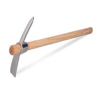 Tissting Pioche de Jardin de 40 cm/15,7 Pouces, Houe de Pioche en Acier Inoxydable Binette Jardinage Desherbage Pioche Solide et Durable Outils de Houe de Jardinage Agricole avec Manche en Bois