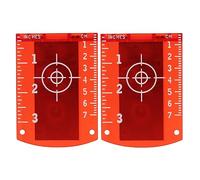 Tissting Plaque Cible Magnétique Haute Visibilité en ABS, 2 Pièces 10x7cm Échelle Centimètre et Pouce pour Alignement, Rotatif, Appareils de Mesure avec Réflecteu