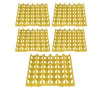 Tissting Plateau à œufs 5PCS 28.7x28.3cm/11.3x11.1in pour stockage transport,Plateau à œufs empilable réutilisable pour ferme maison transport sécurisé des œufs de toute taille (yellow)