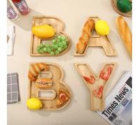 Tissting Plateau apéritif en Bois, Assiette De Charcuterie AppéTissante Lettres D'amour à Remplir, Plateau de fruits en forme de lettre, 30 cm, Bois, pour Nourriture, Charcuterie, Fromage, Salon