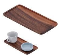 Tissting Plateau de Service en Bois, Plateau à thé en Noyer de Haute qualité 9.8x4.7x0.5 Pouces, Organisateur de comptoir pour Maison, hôtel, Salon, Cuisine
