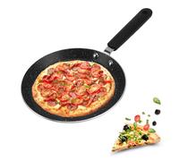 Tissting Poêle à Crêpes 6 Pouces/8 Pouces/10 Pouces en Alliage d'aluminium, Plaque à Crêpes Antiadhésive Dosa avec Poignée en Plastique, Poêle Plate Ronde pour Cuisinière à Gaz à Induction(8in)