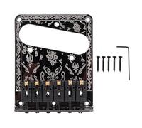 Tissting Pont Fixe Guitare Électrique Pour Squier Pont 6 Sillets - Barre d'accastillage Intonation Professionelle pour Squier Telecaster Modele Vibrato Vintage Installation Facile