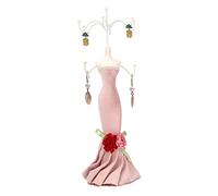 Tissting Présentoir à Bijoux Robe Princesse, Support d'Affichage Mannequin Porte Bijoux, Organisateur Bijoux Rotatif pour Accrocher des Boucles d'Oreilles des Colliers des Bracelets