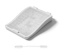 Tissting Rampe pour Bac À Litière 44x35x8cm/17.32x13.78x3.15in Blanche, Marche Anti Dérapante Double Couche pour Chat avec Hauteur Ajustable Et Nettoyage Facile pour Intérieur