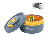 Tissting Récipient à Déjeuner Chaud pour Aliments, 420ml Boîte à Déjeuner Bento, Récipient à Déjeuner Portable à Double Couche en Acier Inoxydable 304 (Micro-ondes Disponible-Bleu)
