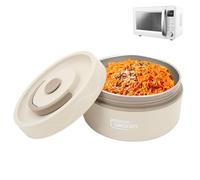 Tissting Récipient à Déjeuner Chaud pour Aliments, 420ml Boîte à Déjeuner Bento, Récipient à Déjeuner Portable à Double Couche en Acier Inoxydable 304 (Micro-ondes Disponible-Blanc)