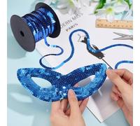 Tissting Rouleau de Paillettes Sequins, Ruban Brillant de Paillettes 6mm pour Couture, DIY Craft, Décoration d'Intérieur, Fêtes, 100 Yards