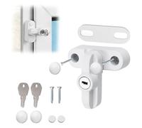 Tissting Serrure de Ceinture à Clé Verrou de Fenêtre Externe avec 2 Clés, Blanc Serrure à Boucle en Forme de T Pour Fenêtre en Alliage Aluminium pour Fenêtre Simple et Double