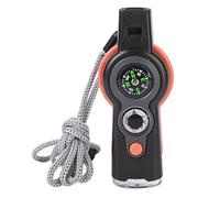 Tissting Sifflet De Sécurité 7 En 1 Avec Boussole Et Thermomètre Pour Camping Et Randonnée-Sifflet Multifonctionnel Pour Survie D'urgence Exploration Et Chasse Avec Lampe LED Et Loupe 10 Cm/3.9 Pouces