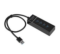 Tissting Station d'accueil USB3.0 4 ports avec hub de charge rapide 5Gbps, interface multiple plug and play, compatible XP/Vista/7/8/10/Mac OS/Linux, protection contre surc