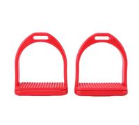 Tissting Stirrups en Plastique Renforcé Léger avec Antidérapante pour Équitation Rouge,Étriers Sécurisés Confortables pour Débutants et Enfants avec Semelle Ergonomique 18x14cm (Petite Taille)