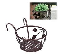 Tissting Support Fleurs Rond Crochet, Jardiniere Balcon Supports Métal Pot Plante Garde Corps Suspendu Clôture pour Balcons,Jardin(Bronze)