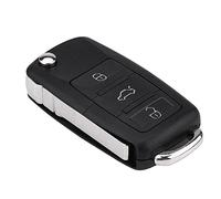 Tissting Télécommande de clé voiture 3 boutons 433Mhz ID48, coque ABS avec lame vierge et composants électroniques pour véhicule compatible référence 1k0959753G