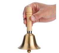 Tissting Traditionnen Handle Brass Bell, 8 cm Hand Bell Extra Loud Solid Call Bell Alarm Handbells pour l'école de réception de l'hôtel