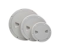 Tissting Trappe de Visite Rond Pont ABS 4in 6in 8in Plaque Couverture Trappe Inspection Deck Pont Acces Anti DéRapant Marine Yacht Couverture De Visite Navigation (8 Pouces)