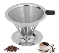 Tissting Verser Sur le Filtre à Café Goutteur, Filtre à Café Permanent en Acier Inox Filtre sans Papier pour Faire du Café Manuel Goutteur de Café avec pour Cuisine Bureau 2-4 Cups