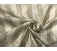 Tissu 100 % lin rayé Lea 60's 147,3 cm, couleur crème et beige, disponible en rayures de 2,5 cm et 1 centimètre [17221/22]