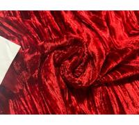 Tissu 100 % velours écrasé, couleur rouge vif, 111,8 cm de large [15346]