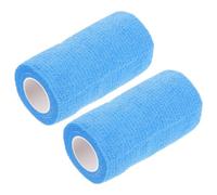 Tissu 2 Rouleaux Auto-adhésif Bleu Bandage Vétérinaire | Adhérence Douce sur Peau ou Pelage, Usage pour Soins Animaux, Élastique, Sparadrap, Format Pratique