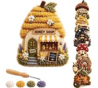 Tissu 3D Poke-Art Kit de poinçon maison de contes de fées DIY Kit de | Avec plaque à motifs, projet de décoration à la main pour adultes, contient des instructions illustrées simples