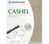 Tissu à compter CASHEL type de branche Precut 28 ct. 3281 couleur 1399 mini dots brun blanc, tissu pour travail manuel en 100% lin pour broderie 48x68 cm