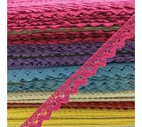 Tissu à coudre en coton, dentelle, décoration, scrapbooking, bricolage, 7LS75-8, rose, 15 mm de large, 2 mètres