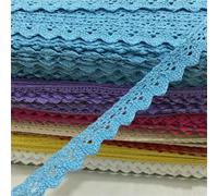 Tissu à coudre en coton, dentelle, décoration, scrapbooking, bricolage, largeur 15 mm, 2 mètres, 7LS75-1, bleu, 15 mm